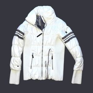 Neve Designs Puffer Ski Mountain Jacket Full Zip White Primaloft Nylon Size XS
